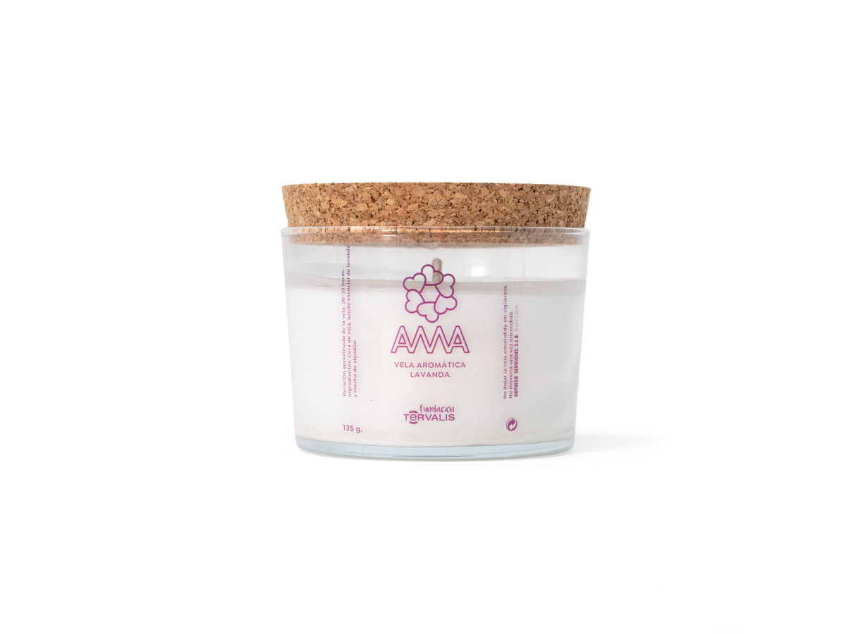 Vela aromática lavanda cristal blanca